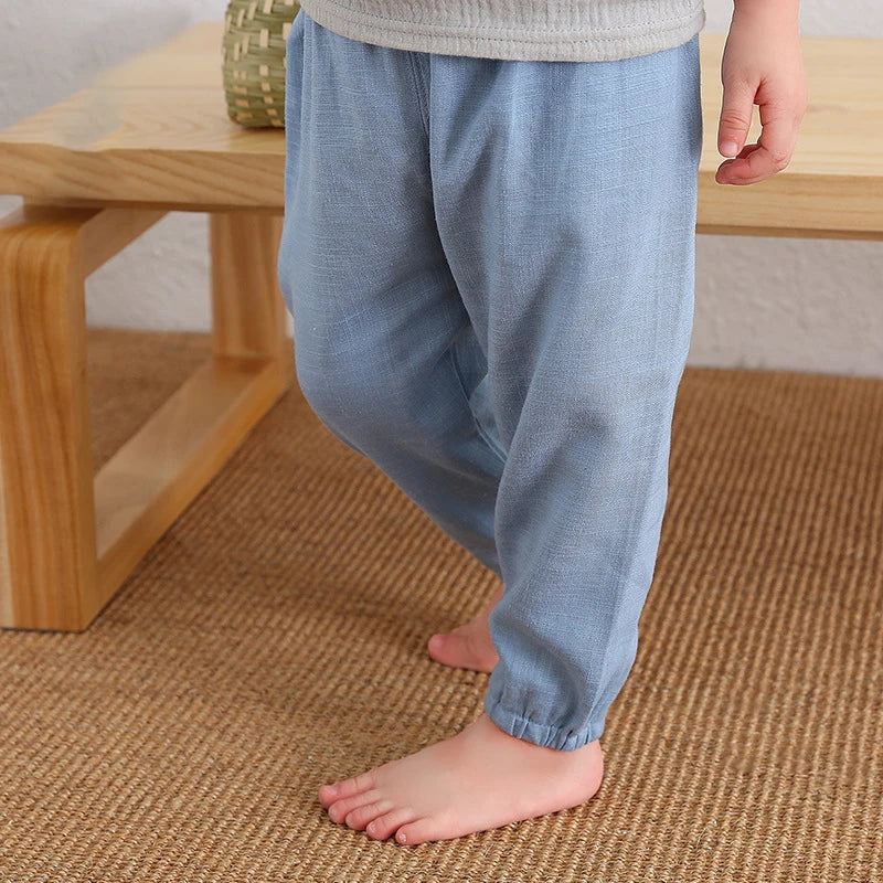 Children's Cotton And Linen Trousers