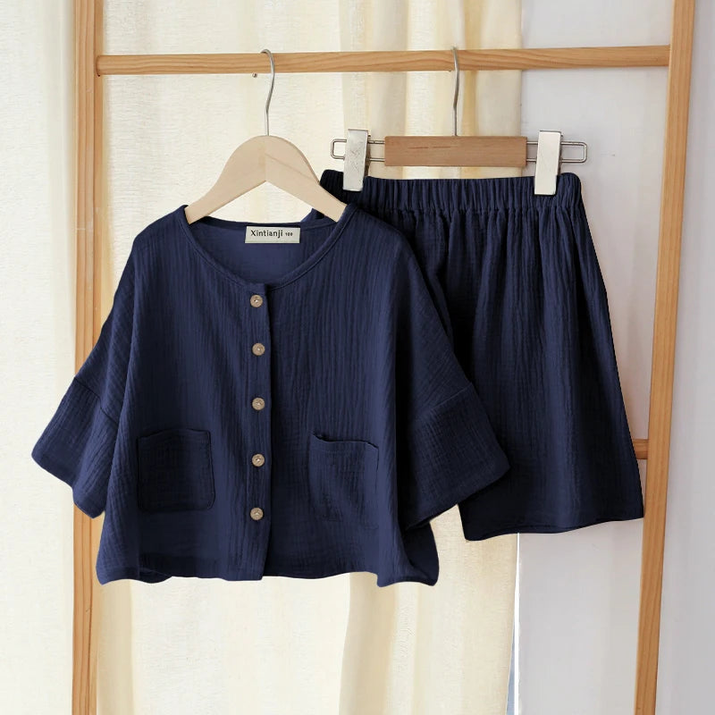 Boys 2pcs Pocket Blouse + Loose Shorts