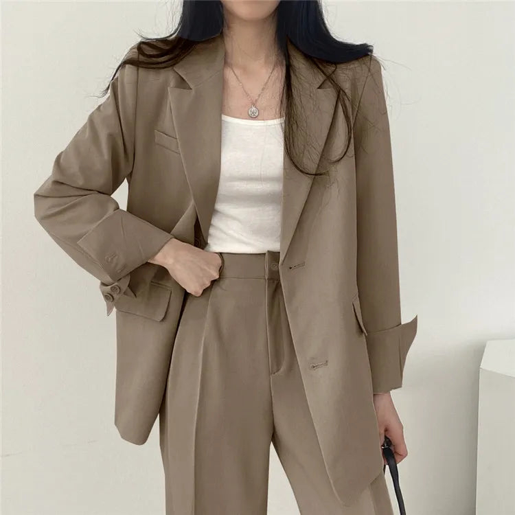 Fall Fashion Long Sleeve Blazer Mujer Pant Sets Blazers Women 2024 Casual Womens 2 Piece Outfit Set Suits Outwear