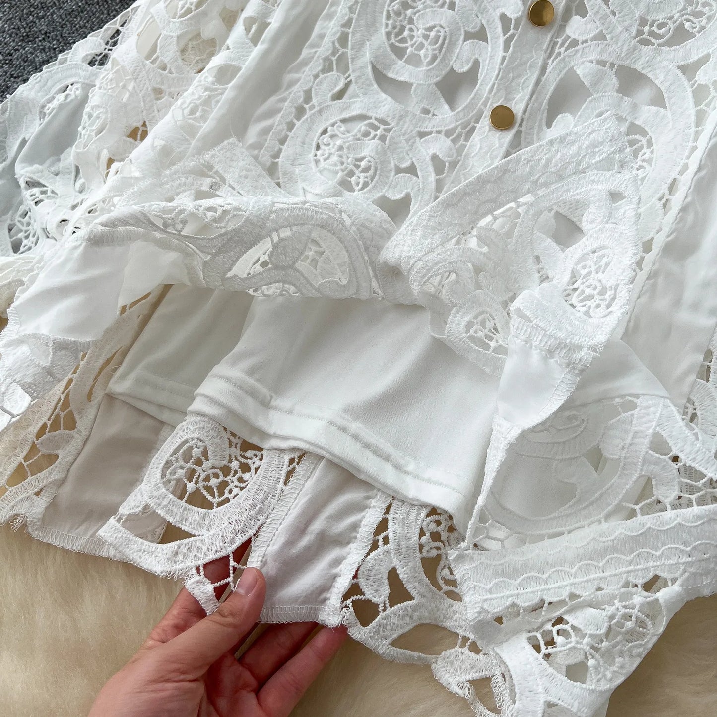 Autumn Crochet White Lace Embroidery