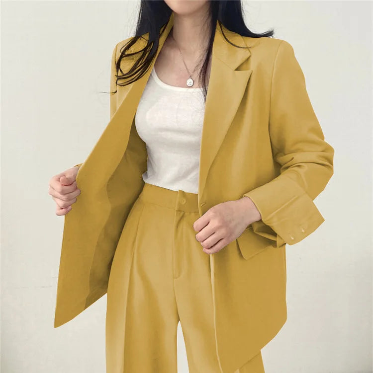 Fall Fashion Long Sleeve Blazer Mujer Pant Sets Blazers Women 2024 Casual Womens 2 Piece Outfit Set Suits Outwear