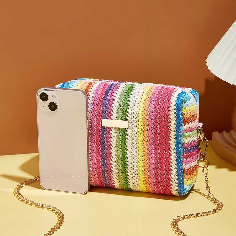 Rattan Knitting Women Straw Bag