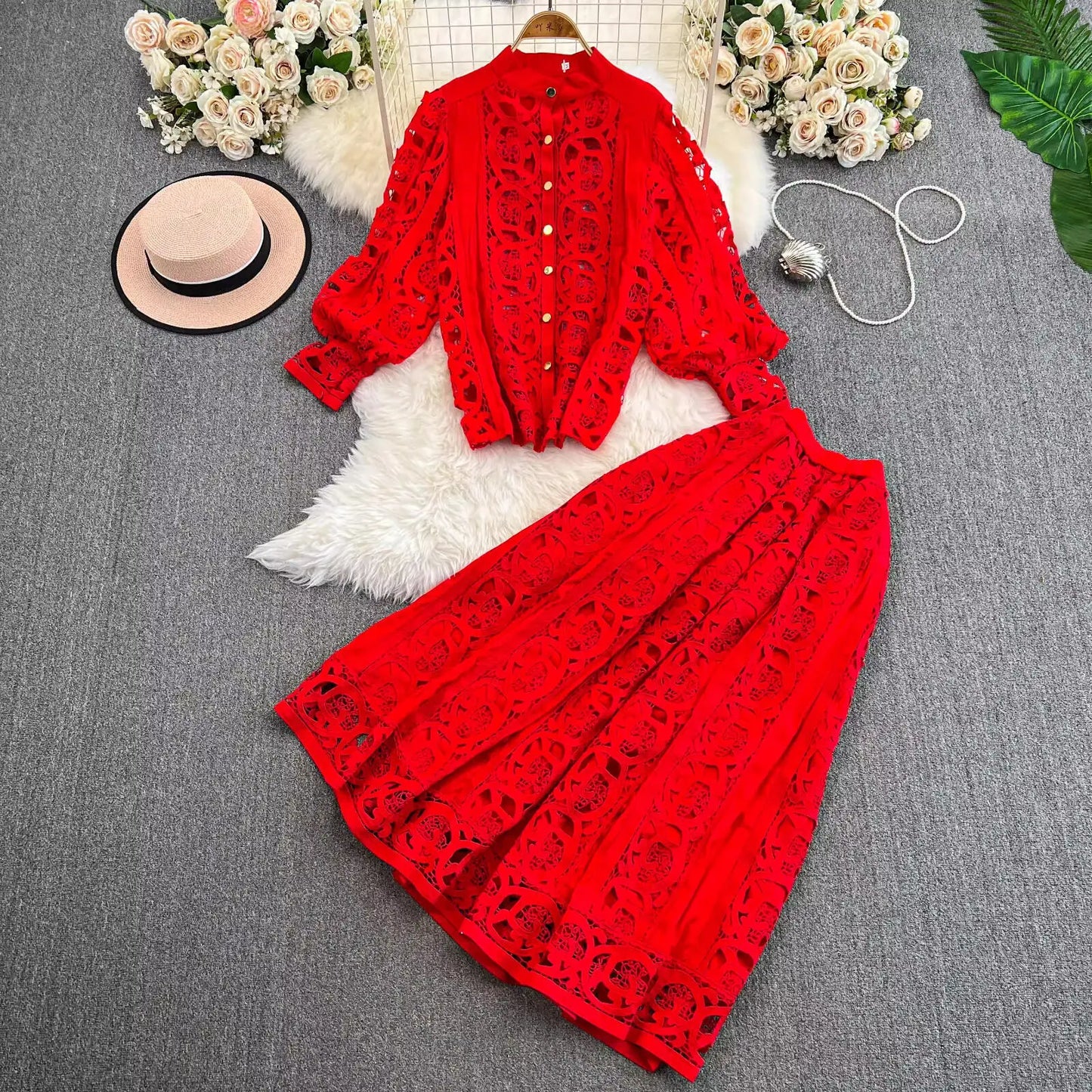 Autumn Crochet White Lace Embroidery