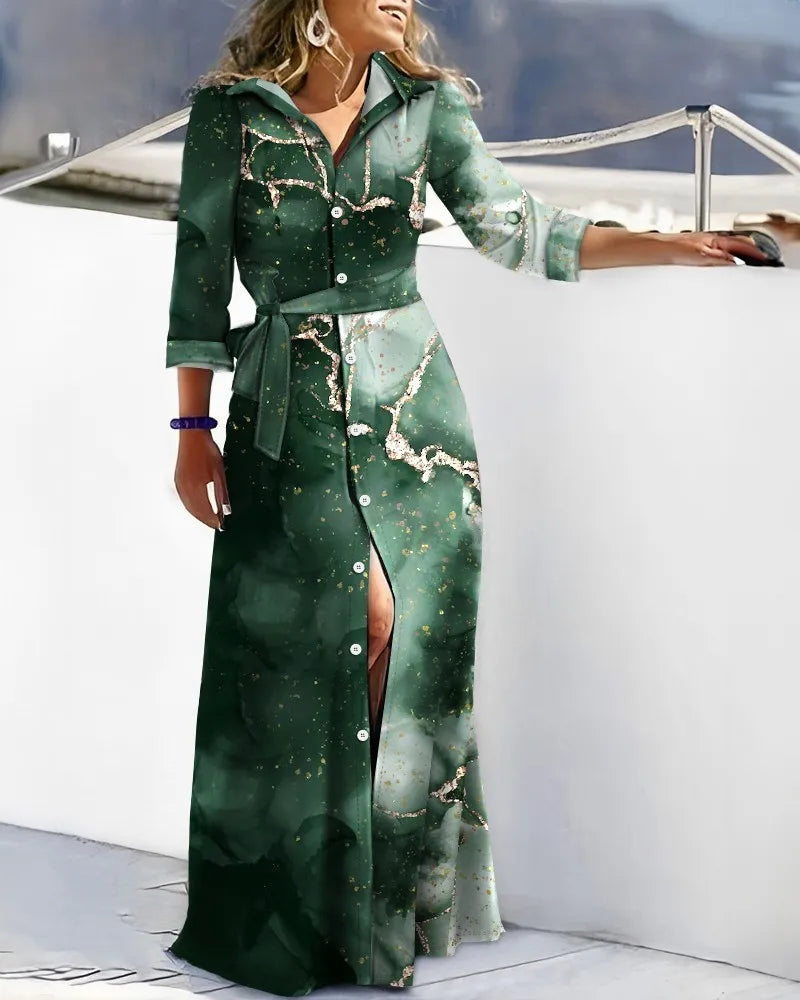 Autumn Lace-up Shirt Dresses