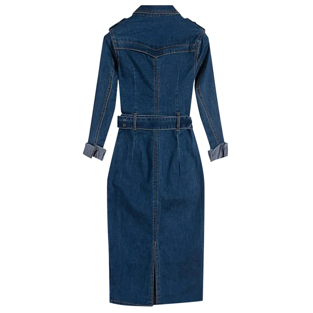 Summer Long Sleeve Denim Dress