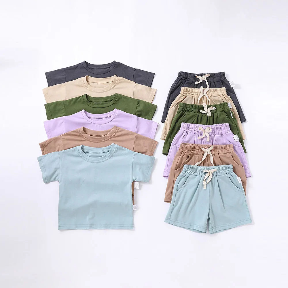 T-shirts and Shorts Boy and Girl Outfits Suits