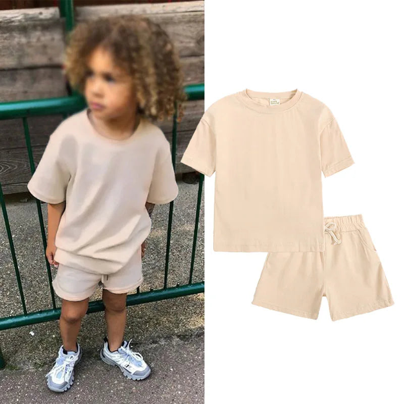 T-shirts and Shorts Boy and Girl Outfits Suits