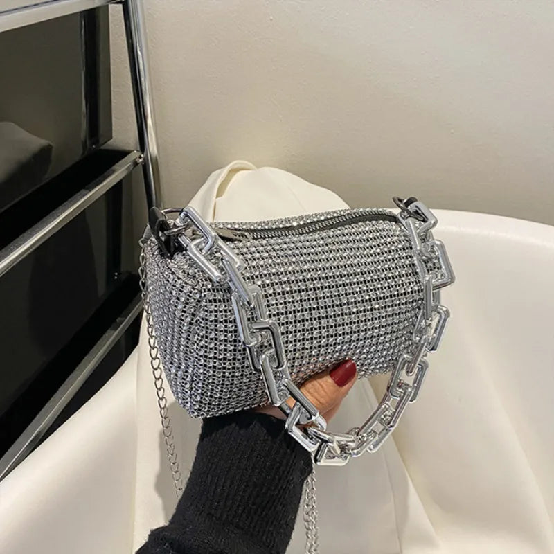 Allover Rhinestone Bucket Bag