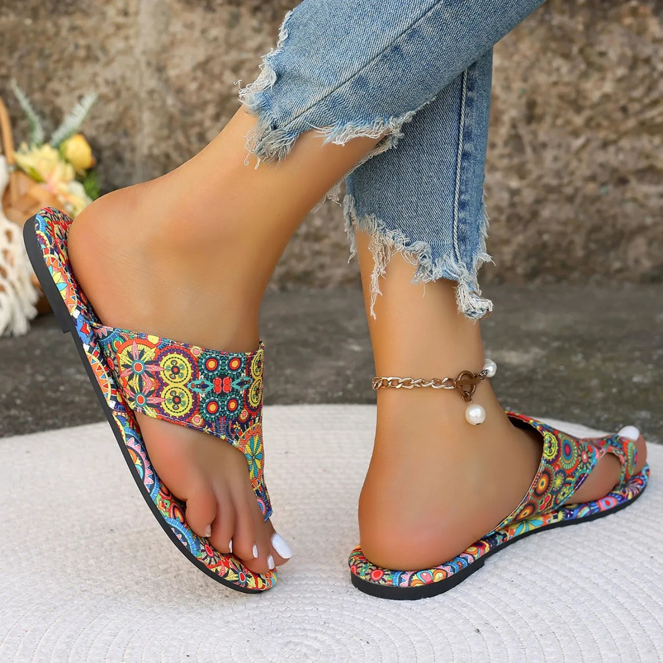 Slippers Flower Pattern