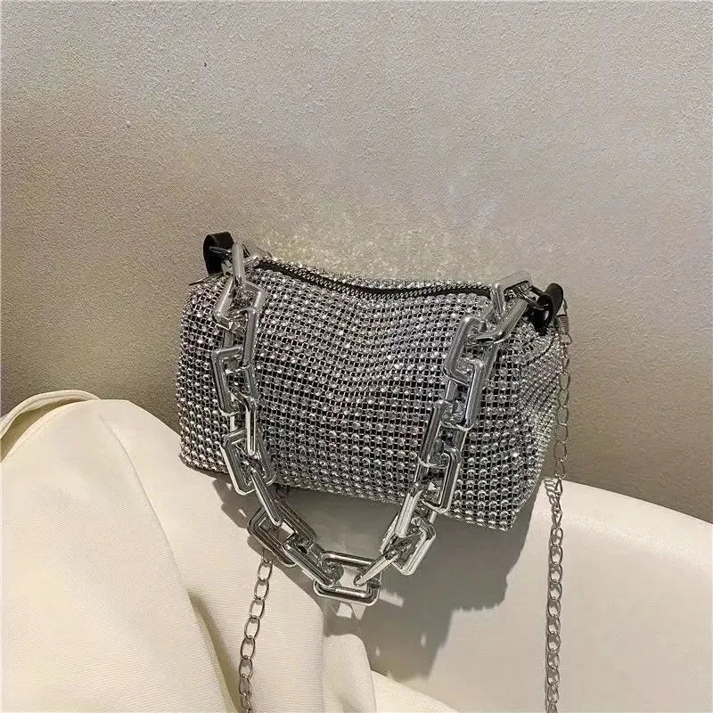 Allover Rhinestone Bucket Bag