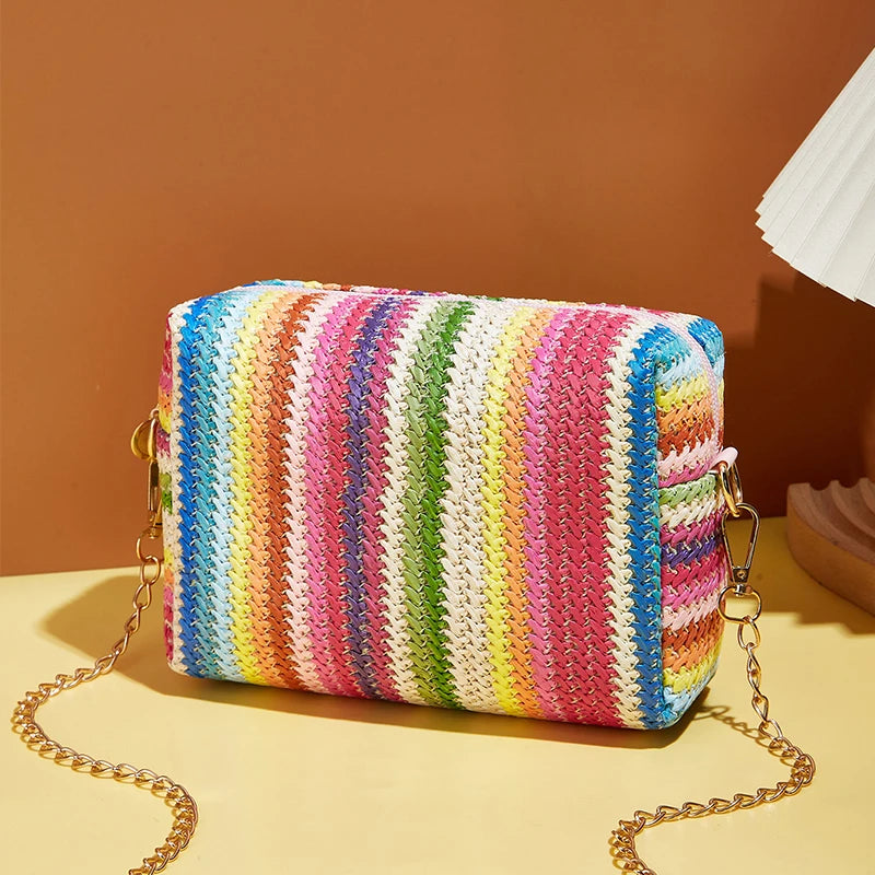 Rattan Knitting Women Straw Bag