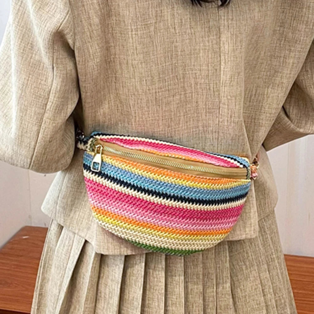 Rainbow Striped Fanny Pack Bum Bag