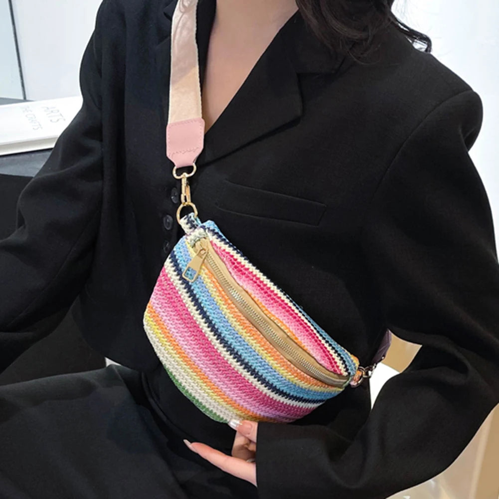 Rainbow Striped Fanny Pack Bum Bag