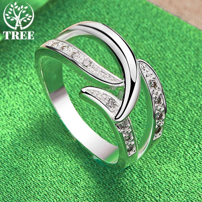 925 Sterling Silver Zircon Ring