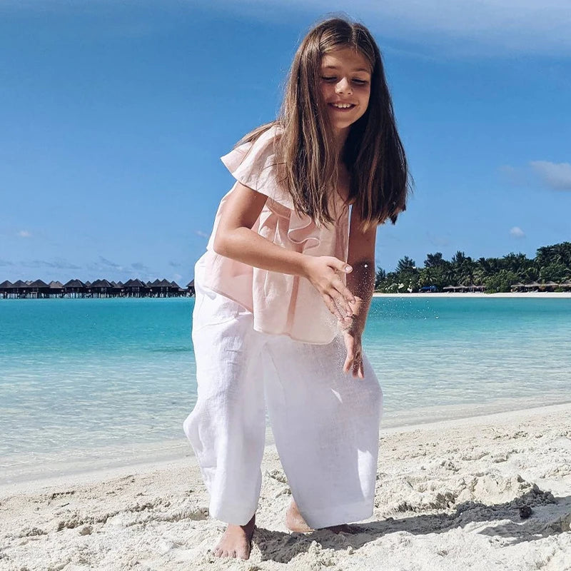 Linen Top + Pants 2-Piece