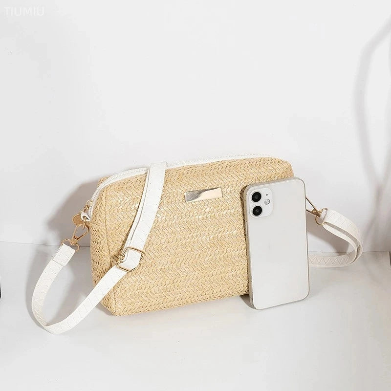 Rattan Knitting Women Straw Bag