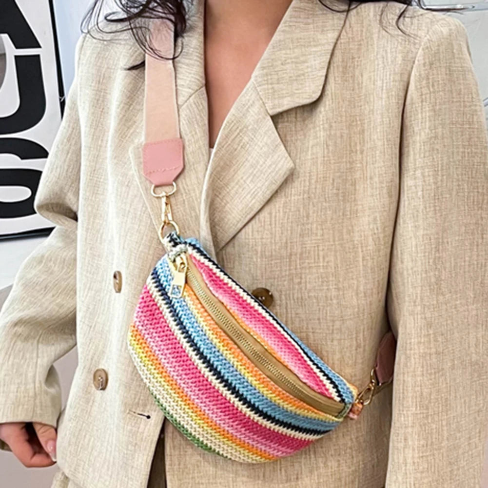 Rainbow Striped Fanny Pack Bum Bag