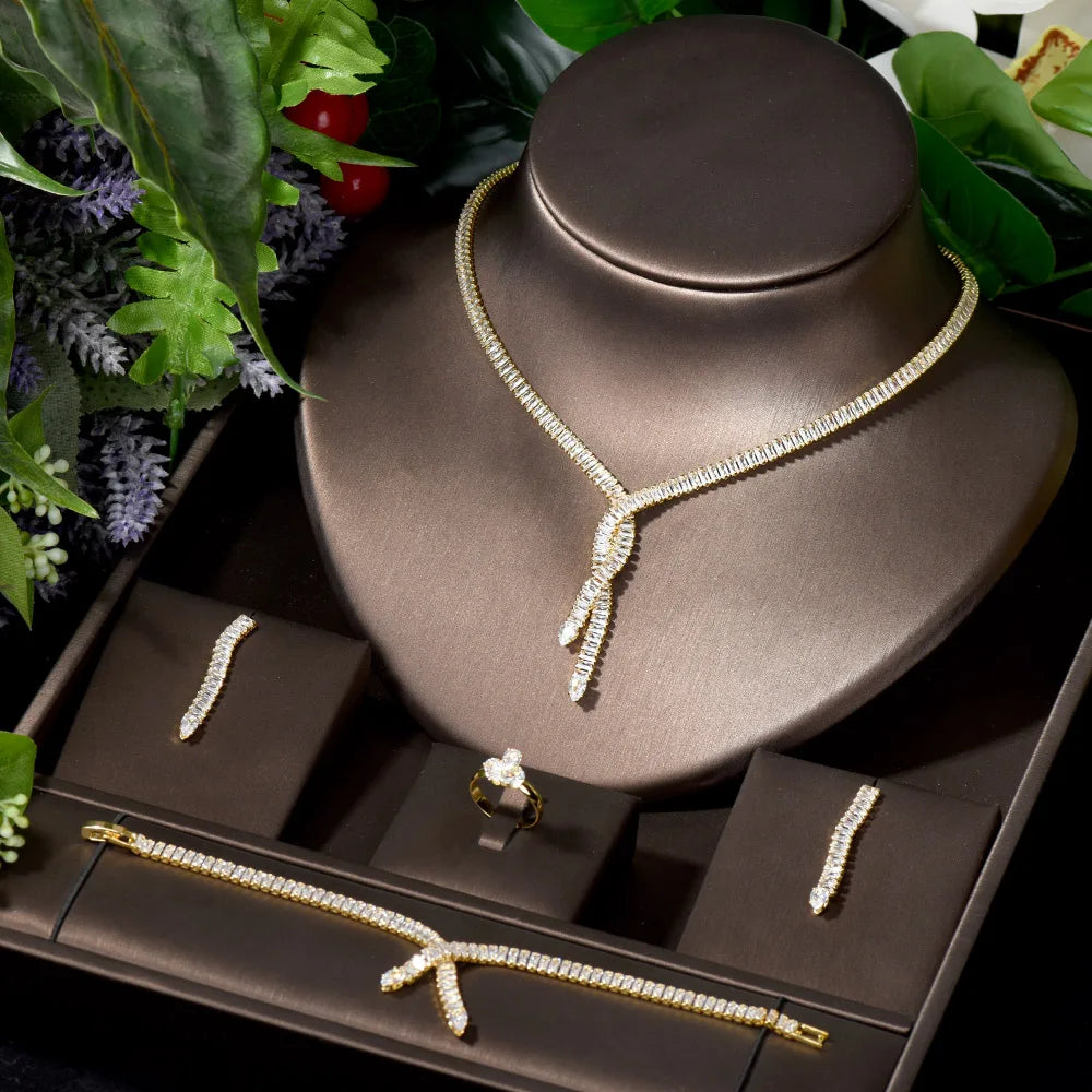 4pcs Jewelry Set Cubic Zirconia