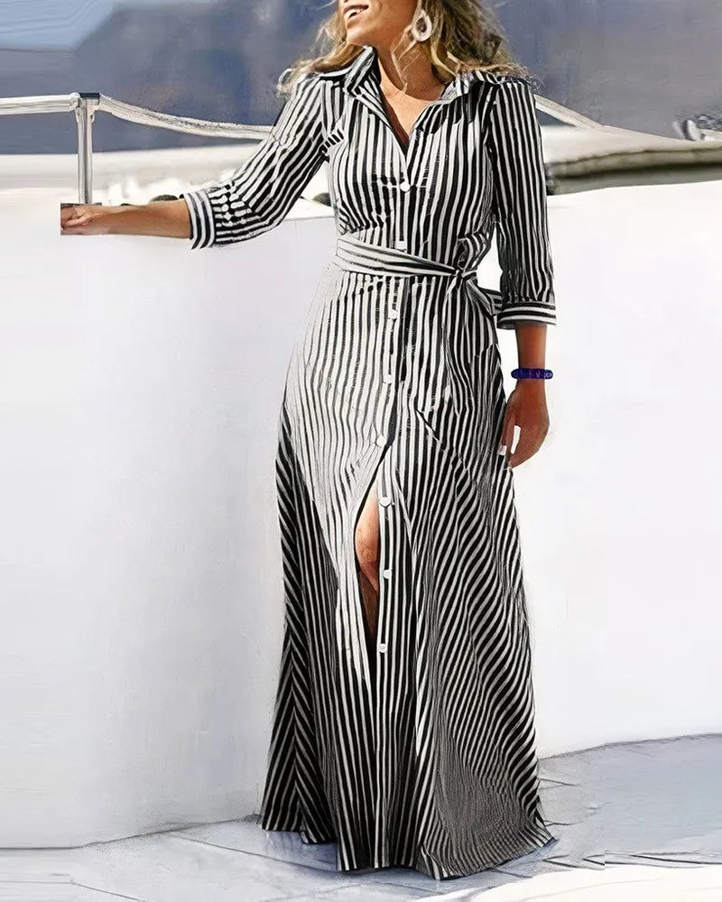 Autumn Lace-up Shirt Dresses