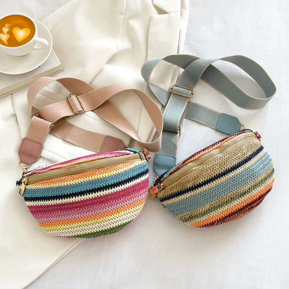 Rainbow Striped Fanny Pack Bum Bag