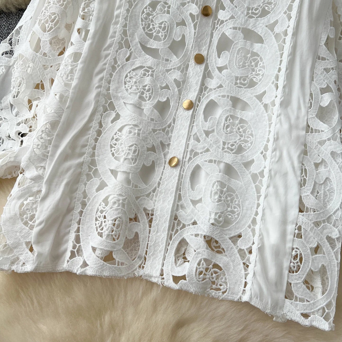 Autumn Crochet White Lace Embroidery