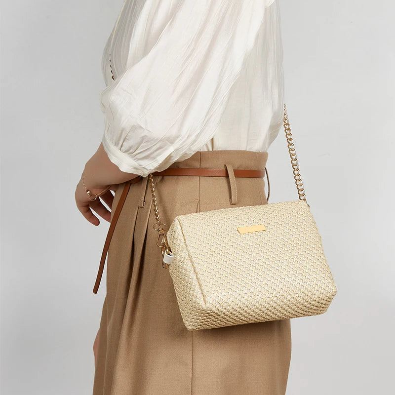 Rattan Knitting Women Straw Bag
