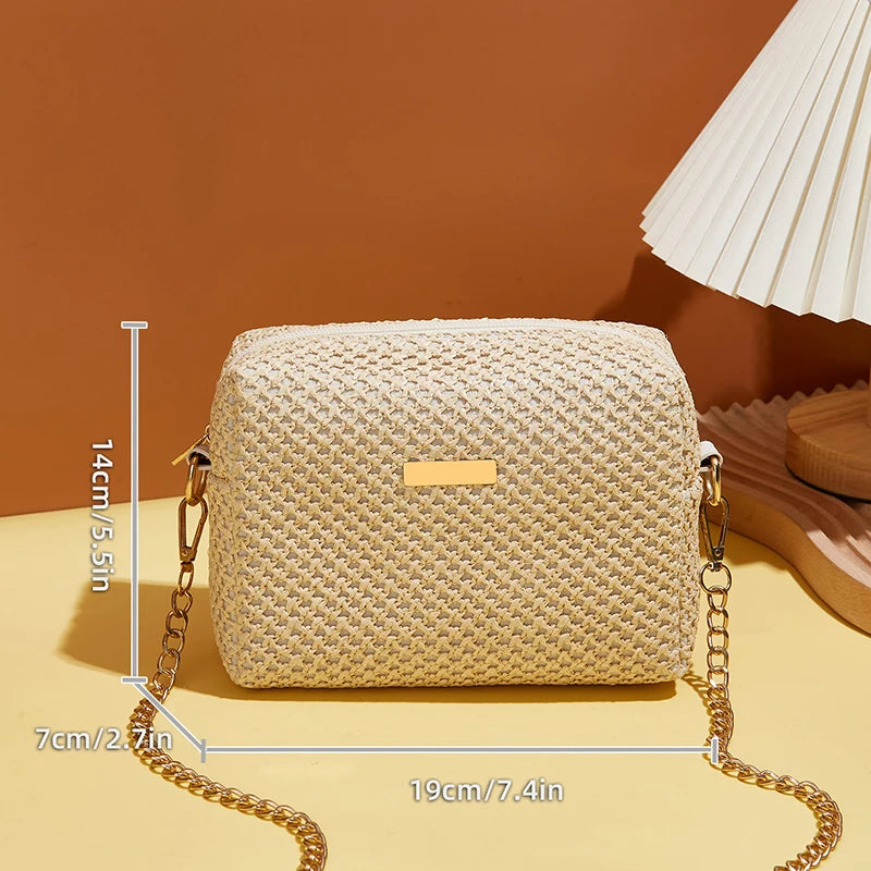 Rattan Knitting Women Straw Bag