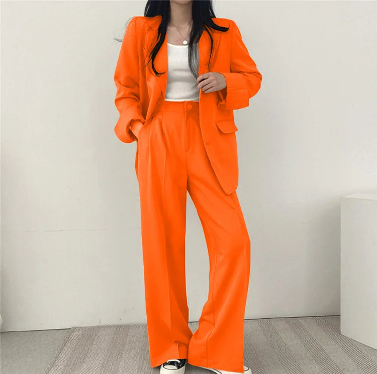 Fall Fashion Long Sleeve Blazer Mujer Pant Sets Blazers Women 2024 Casual Womens 2 Piece Outfit Set Suits Outwear