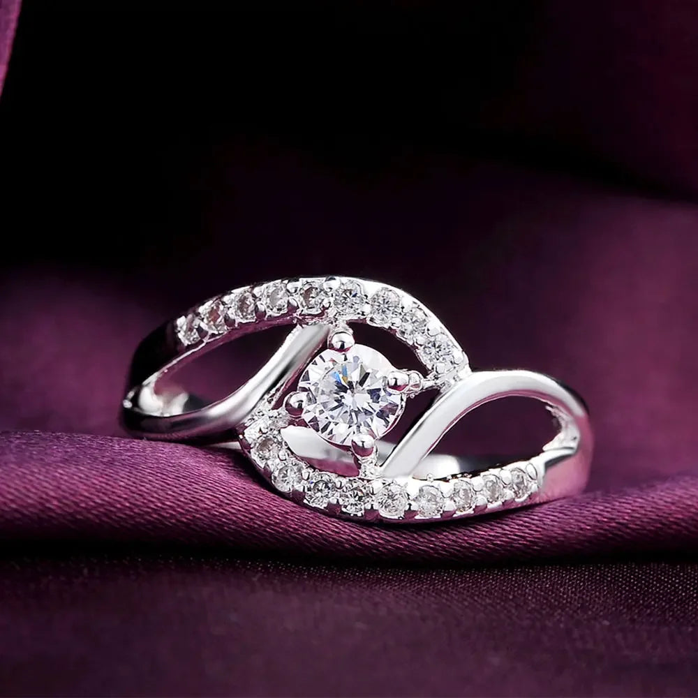 925 Silver Shiny Zircon Rings