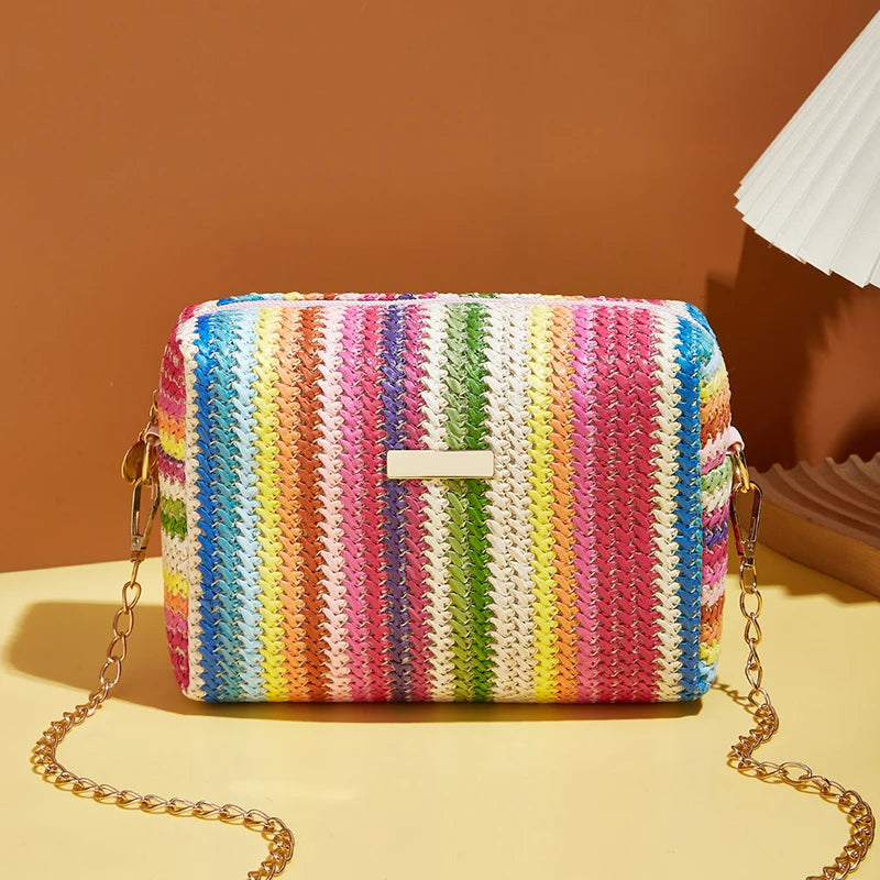 Rattan Knitting Women Straw Bag