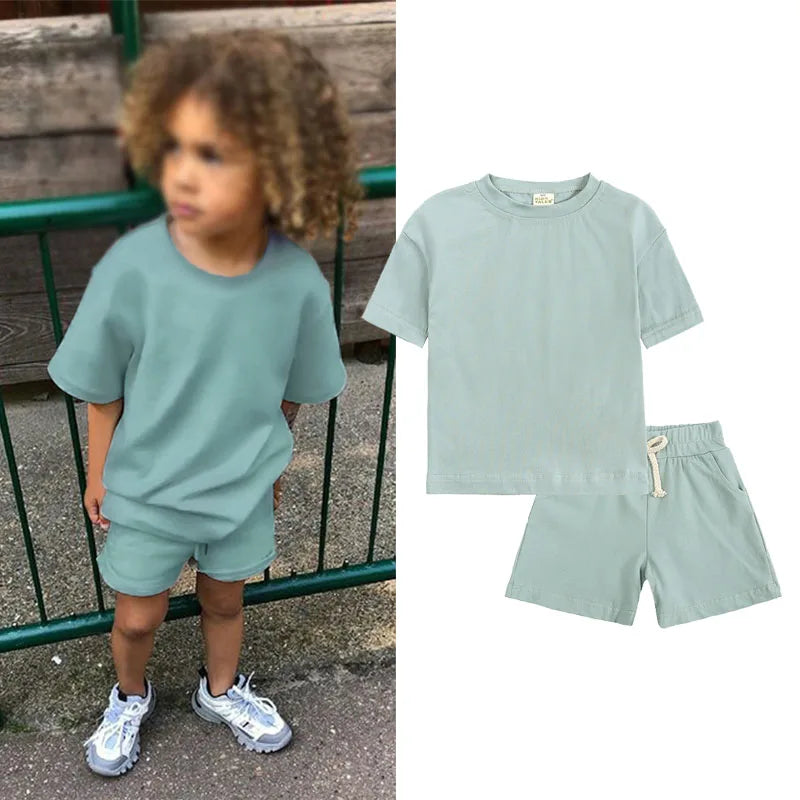 T-shirts and Shorts Boy and Girl Outfits Suits