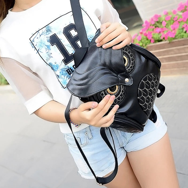 PU Embossed Owl Backpack
