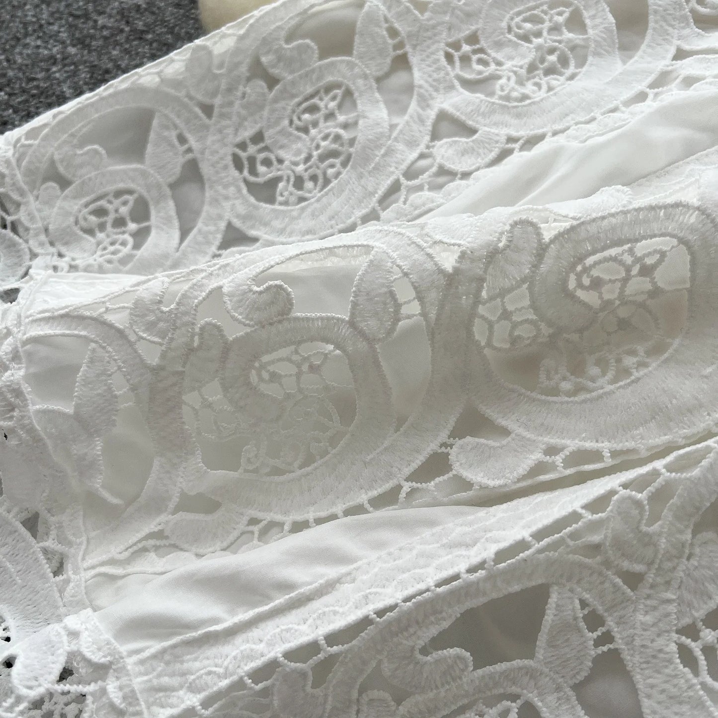 Autumn Crochet White Lace Embroidery