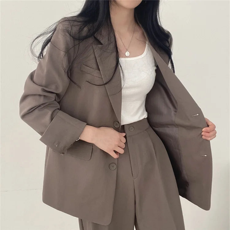 Fall Fashion Long Sleeve Blazer Mujer Pant Sets Blazers Women 2024 Casual Womens 2 Piece Outfit Set Suits Outwear
