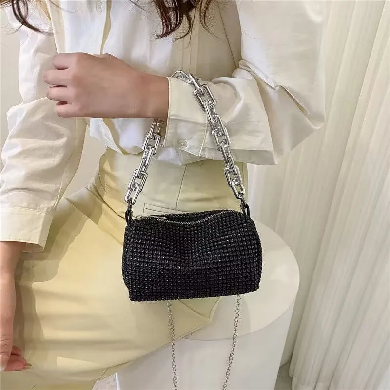 Allover Rhinestone Bucket Bag