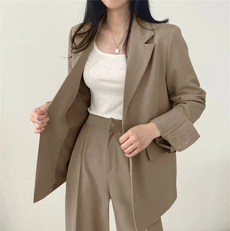 Fall Fashion Long Sleeve Blazer Mujer Pant Sets Blazers Women 2024 Casual Womens 2 Piece Outfit Set Suits Outwear