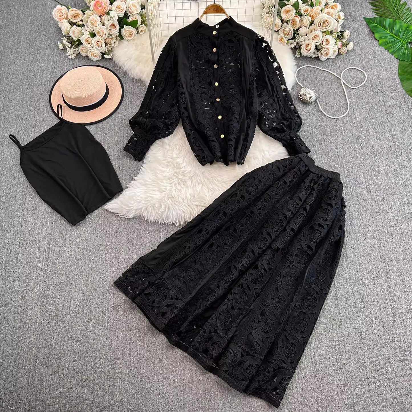 Autumn Crochet White Lace Embroidery