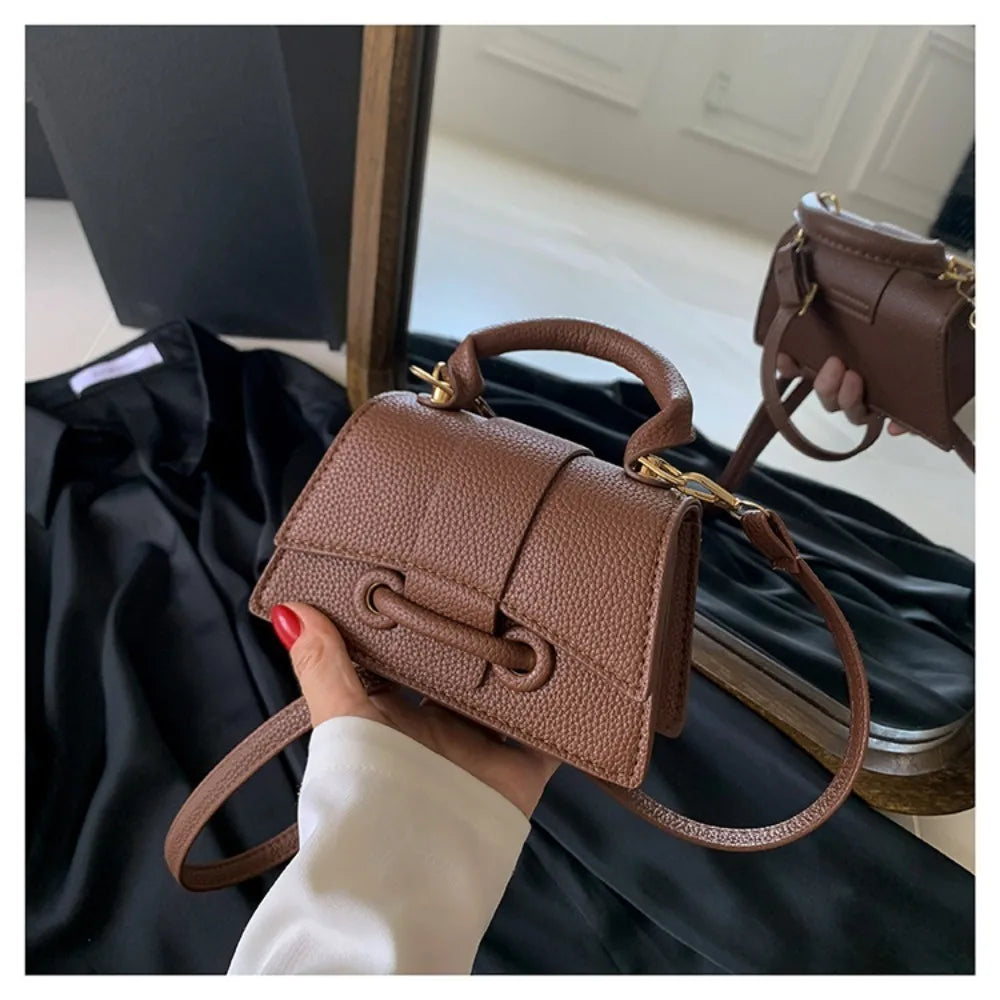 Solid Color PU Leather Bag