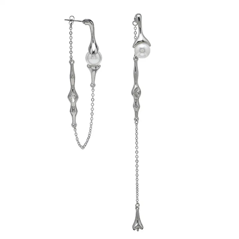 Metal Chain Pendant Earrings