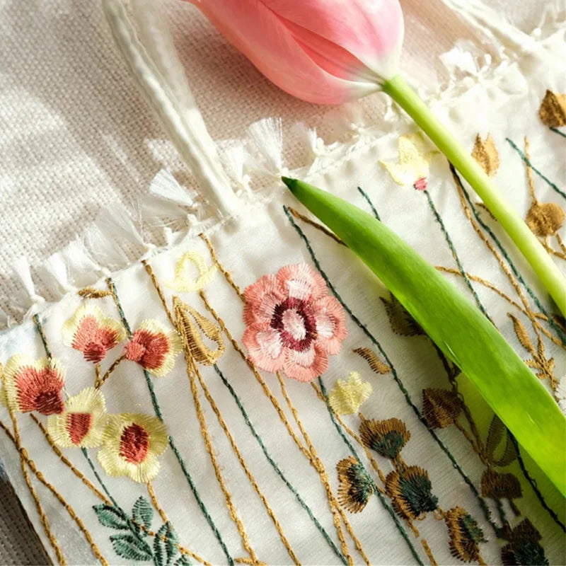 Embroidered Lace Flower Shoulder Bag