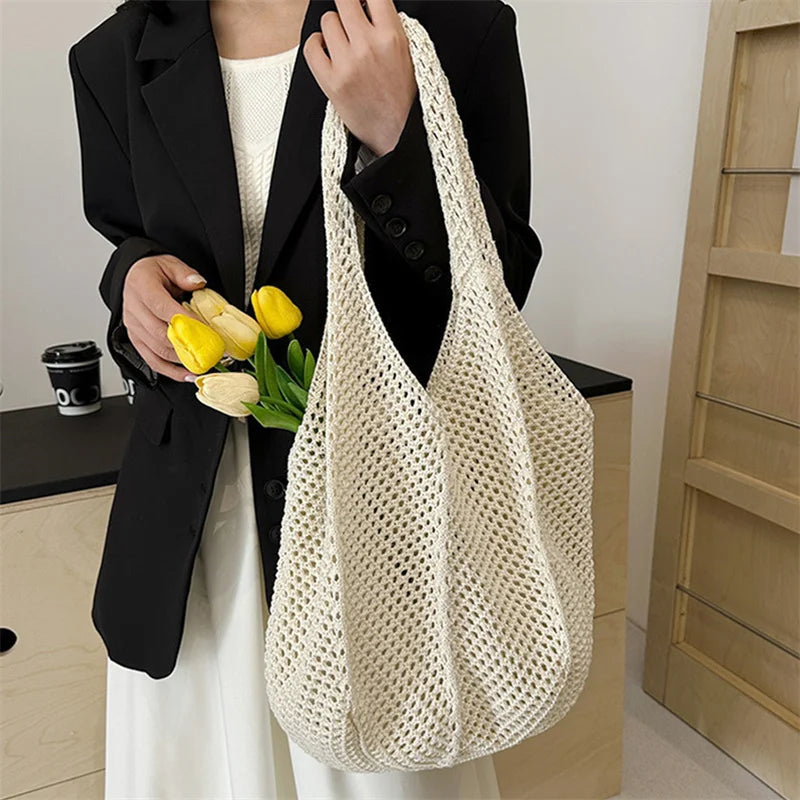 Women Crochet Tote Bag Fashion