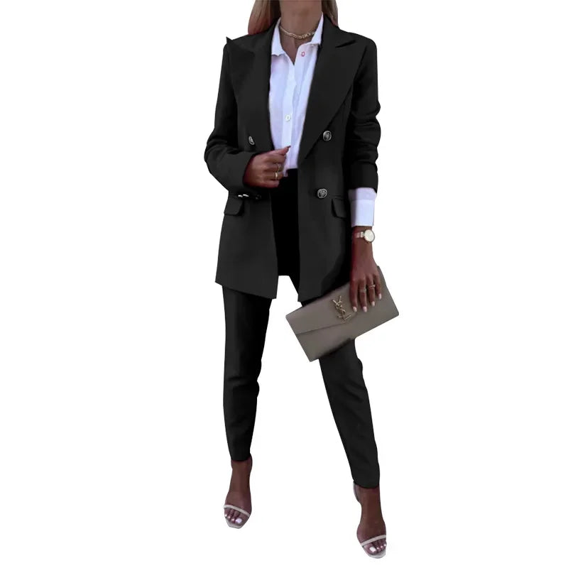 Elegant Pants Suit and Long Sleeve Blazer
