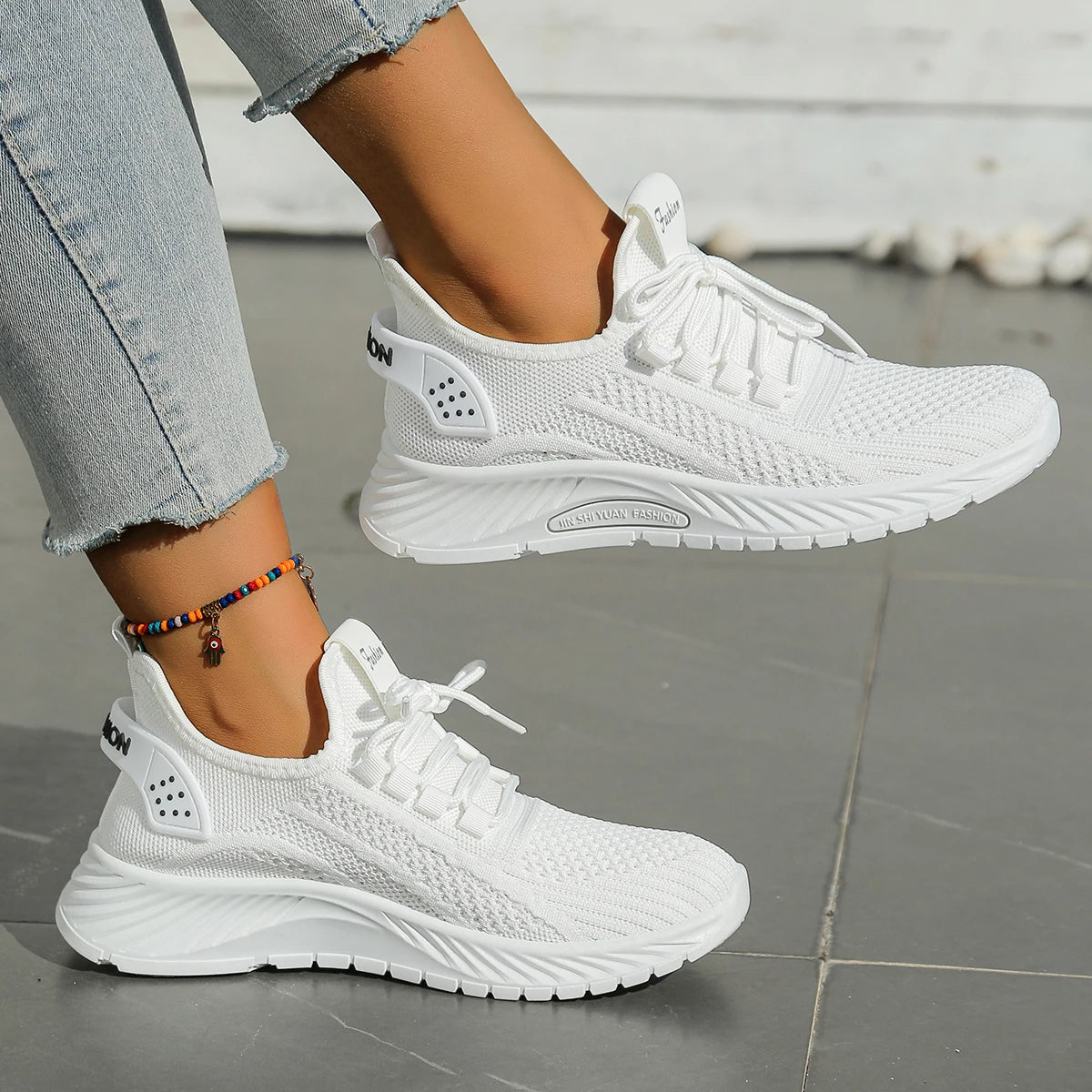 Shoes women fall 2024 new fashion leisure sports single shoes wholesale cross-border factory trend fly weaving women shoes