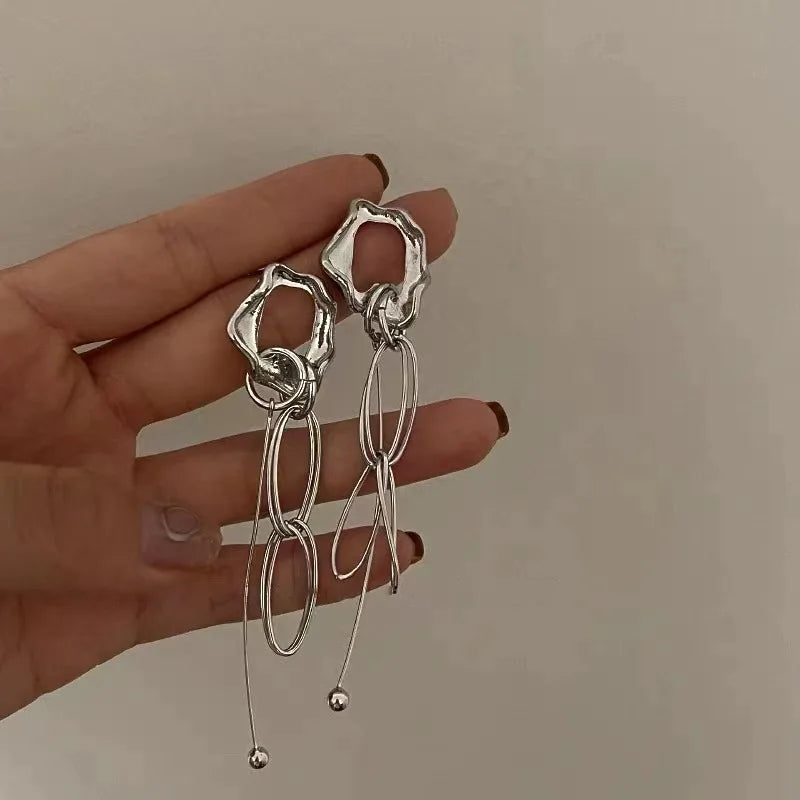 Metal Chain Pendant Earrings