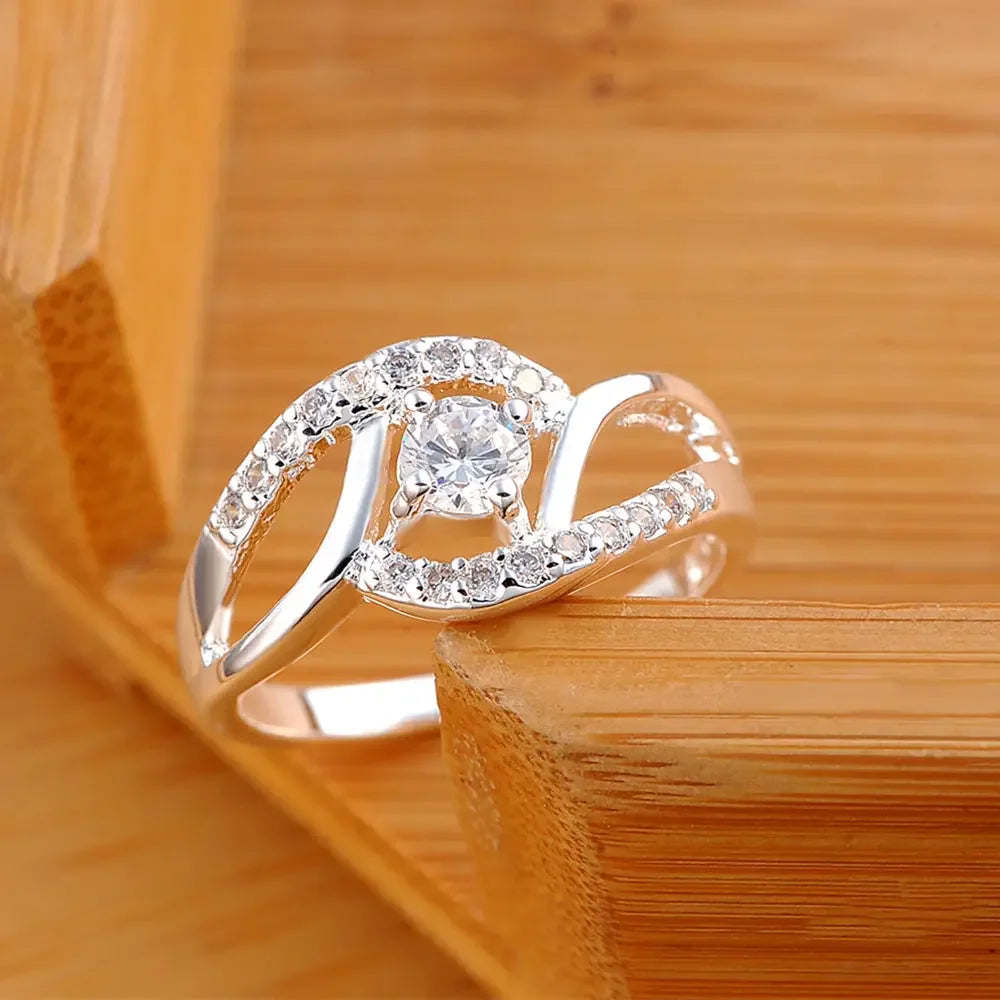 925 Silver Shiny Zircon Rings