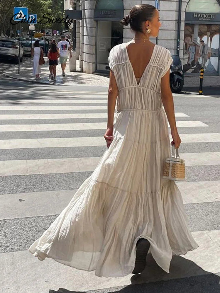 Casual Loose Pleat Dress