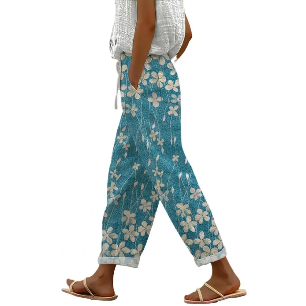 Women Rolled Hem Casual Pants