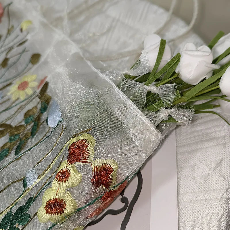 Embroidered Lace Flower Shoulder Bag