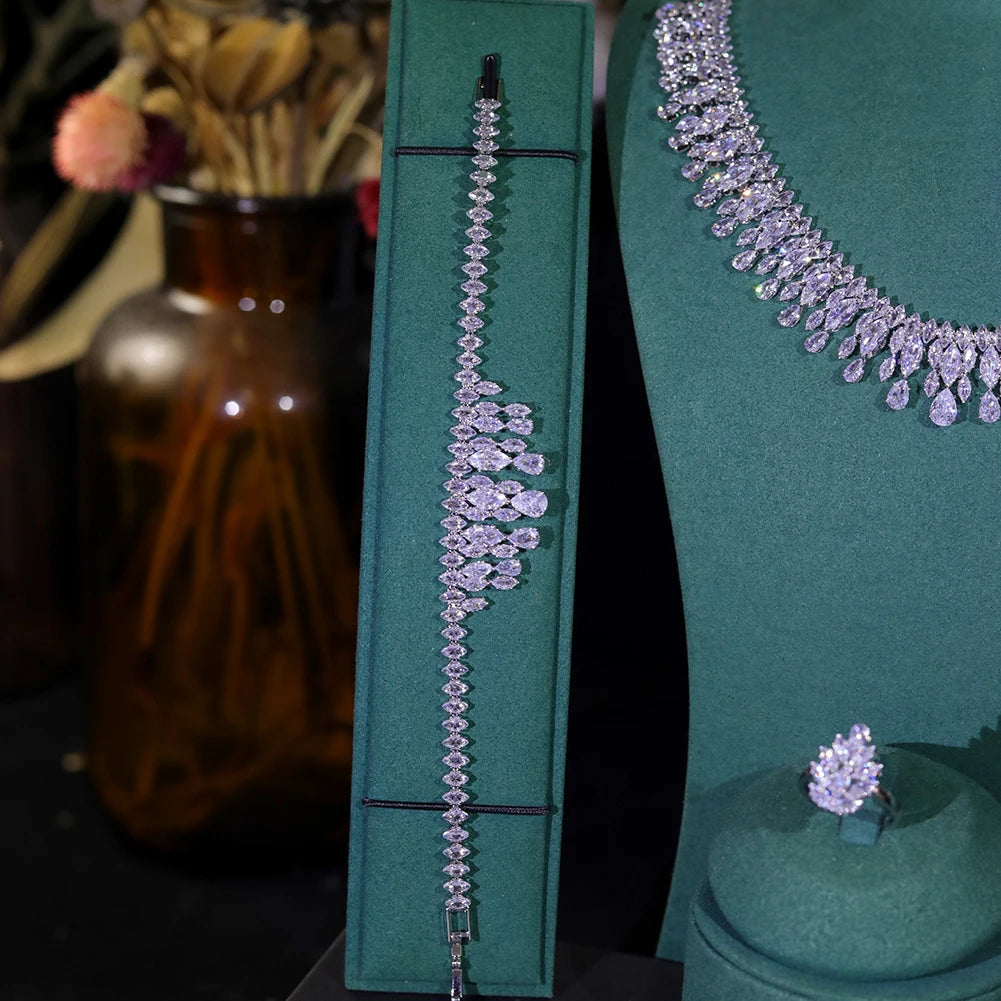 Cubic Zirconia Necklace and Earring Set