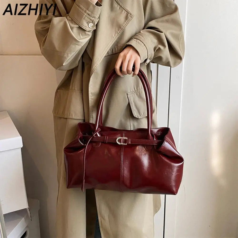 Leather Hobo Handbag